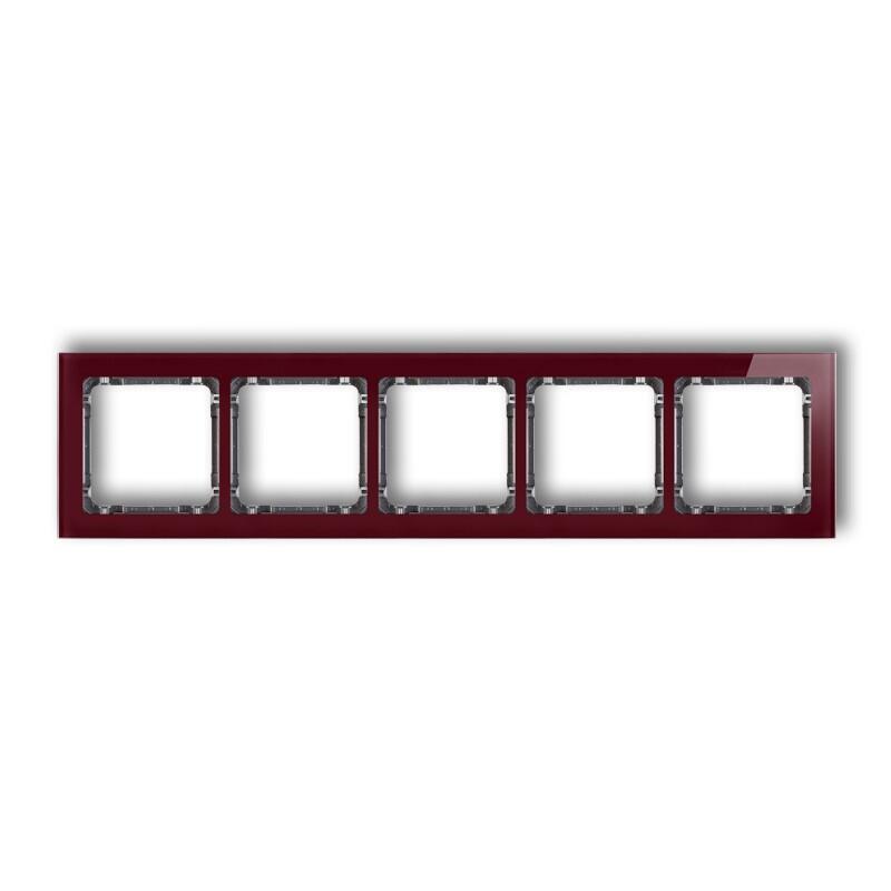 DECO 5-vietīgs universālais rāmis - stikla efekts (rāmis: bordo; aizmugure: grafīts) - Image 1