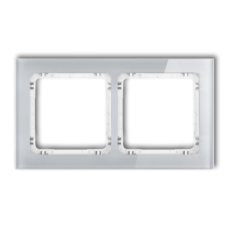 DECO 2-vietīgs universālais rāmis - stikla efekts (rāmis: pelēks; aizmugure: balta) - Image 1