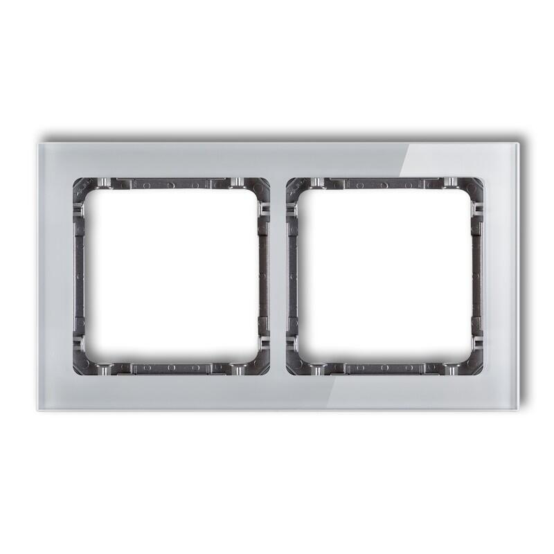 DECO 2-vietīgs universālais rāmis - stikla efekts (rāmis: pelēks; aizmugure: grafīts) - Image 1