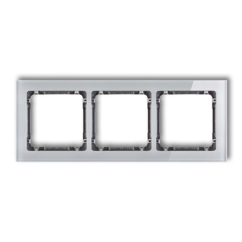 DECO 3-vietīgs universālais rāmis - stikla efekts (rāmis: pelēks; aizmugure: grafīts) - Image 1