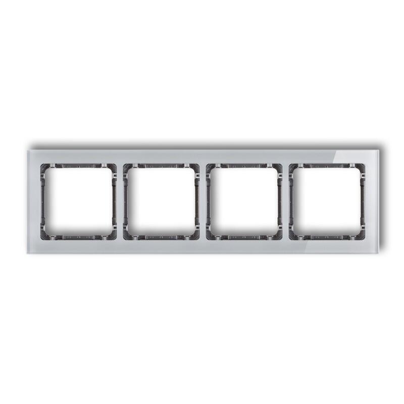DECO 4-vietīgs universālais rāmis - stikla efekts (rāmis: pelēks; aizmugure: grafīts) - Image 1