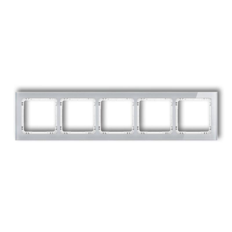 DECO 5-vietīgs universālais rāmis - stikla efekts (rāmis: pelēks; aizmugure: balts) - Image 1