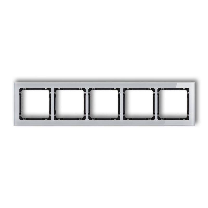DECO 5-vietīgs universālais rāmis - stikla efekts (rāmis: pelēks; aizmugure: melns) - Image 1