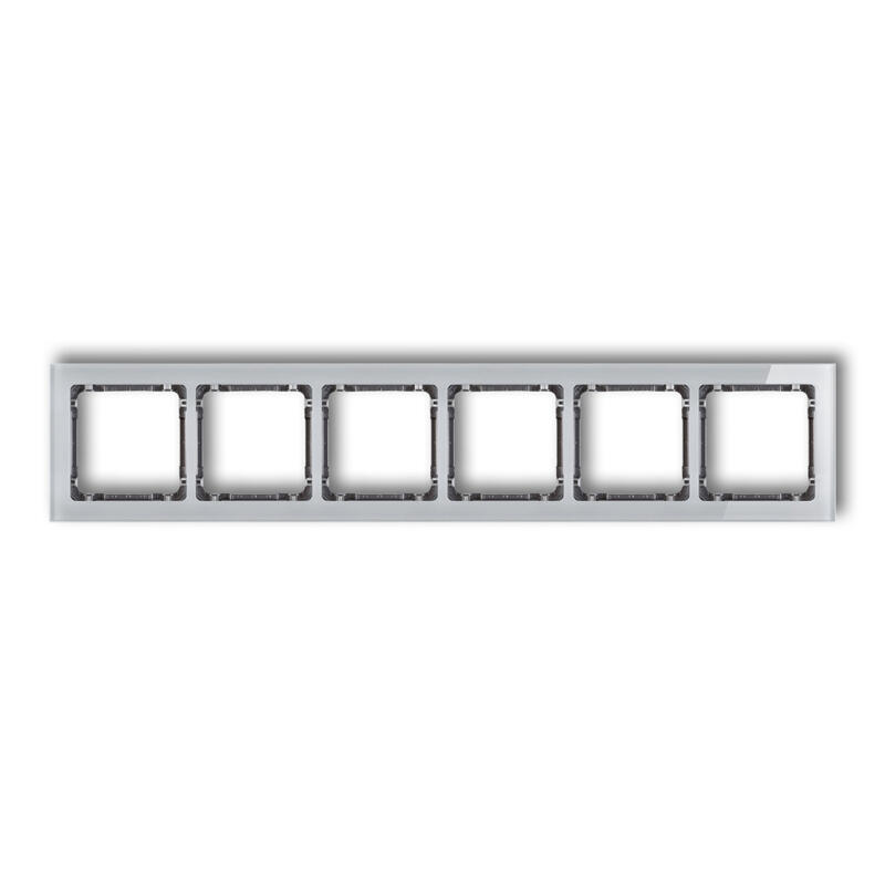 DECO 6-vietīgs universālais rāmis - stikla efekts (rāmis: pelēks; aizmugure: grafīts) - Image 1