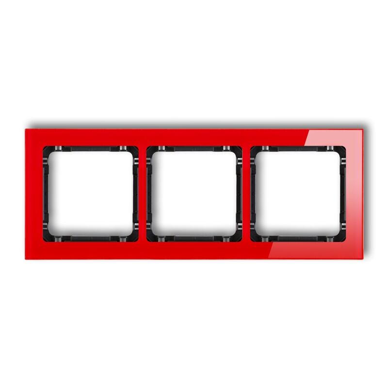 DECO 3-vietīgs universālais rāmis - stikla efekts (rāmis: sarkans; aizmugure: melns) - Image 1