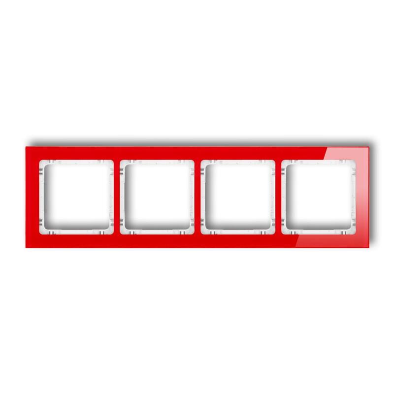 DECO 4-vietīgs universālais rāmis - stikla efekts (rāmis: sarkans; aizmugure: balts) - Image 1