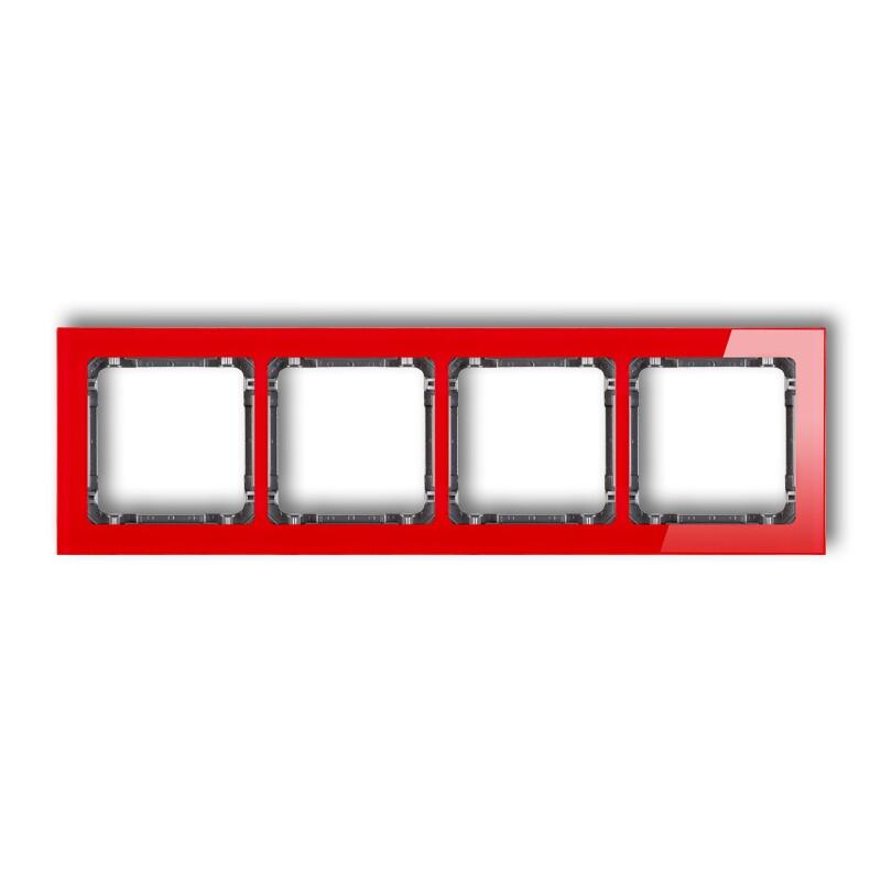 DECO 4-vietīgs universālais rāmis - stikla efekts (rāmis: sarkans; aizmugure: grafīts) - Image 1