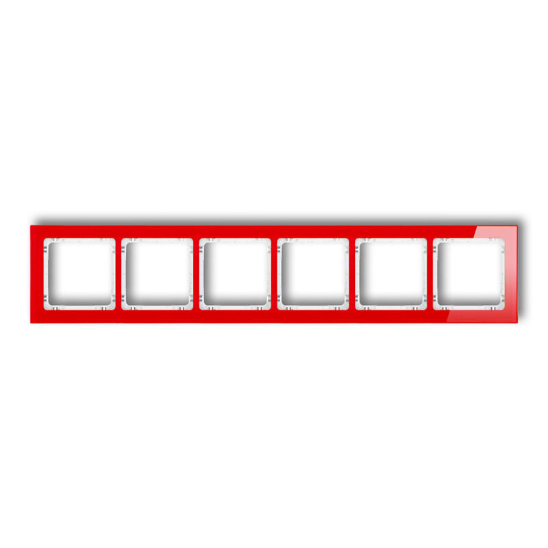 DECO 6-vietīgs universālais rāmis - stikla efekts (rāmis: sarkans; aizmugure: balts) - Image 1
