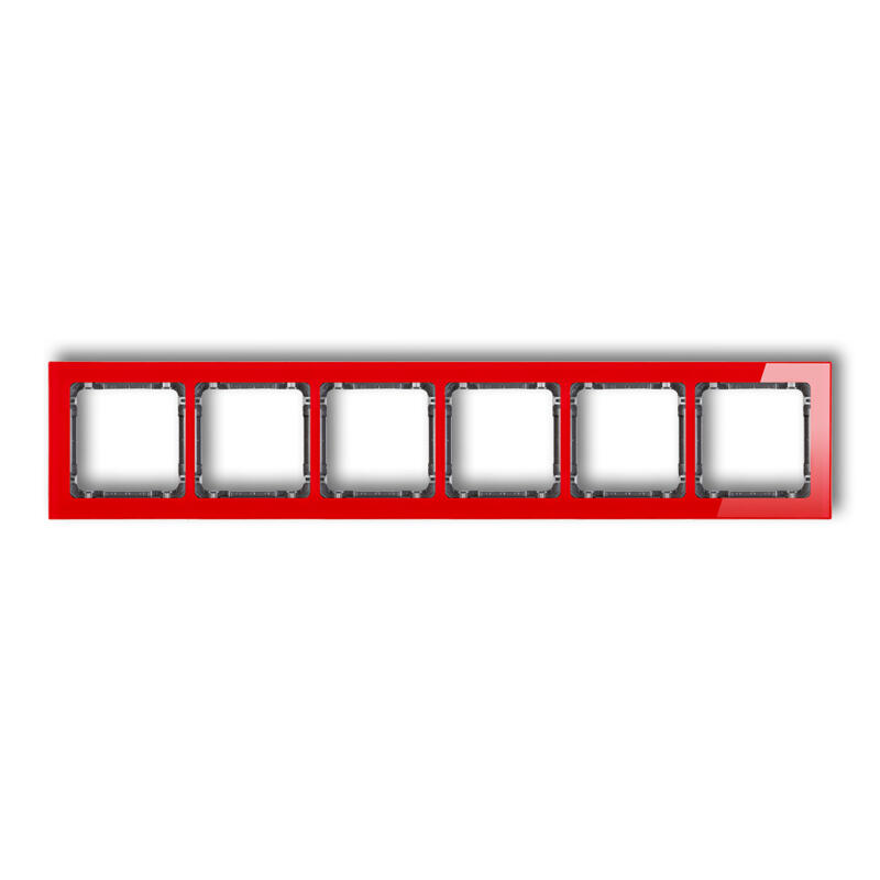 DECO 6-vietīgs universālais rāmis - stikla efekts (rāmis: sarkans; aizmugure: grafīts) - Image 1