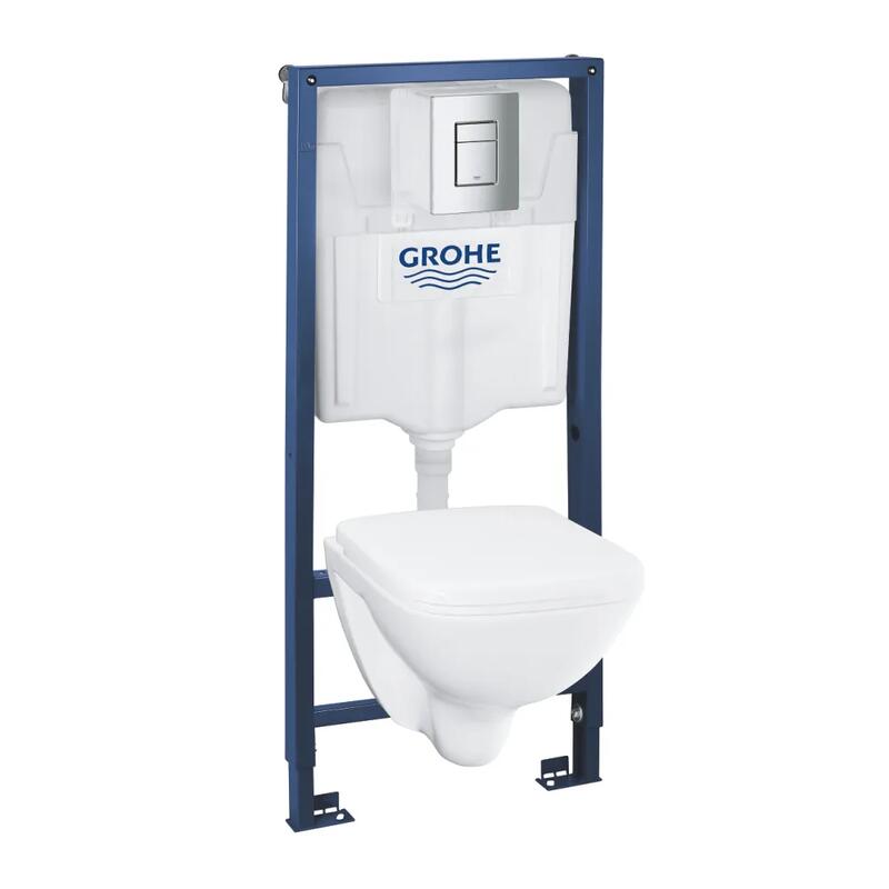 Tualetes poda komplekts Grohe WC+rāmis Solido +poga Skate Cosmopolitan Chrome+vāks Soft Close 39467000 - Image 1