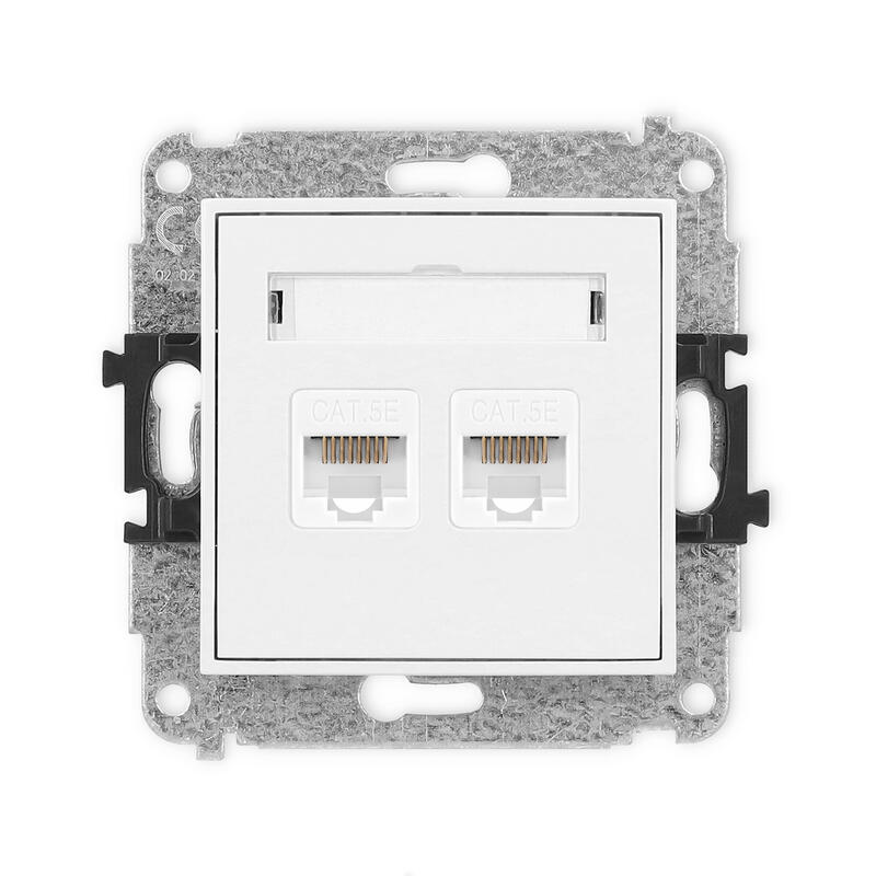 ICON Divkāršs datora ligzdas mehānisms 2xRJ45, 5e kat., 8 kontakti - Image 1