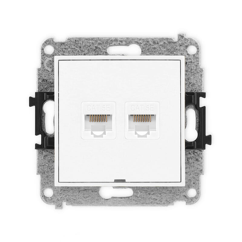 ICON Divkāršs datora ligzdas mehānisms 2xRJ45, 5e kat., 8 kontakti, bez apraksta lauka - Image 1