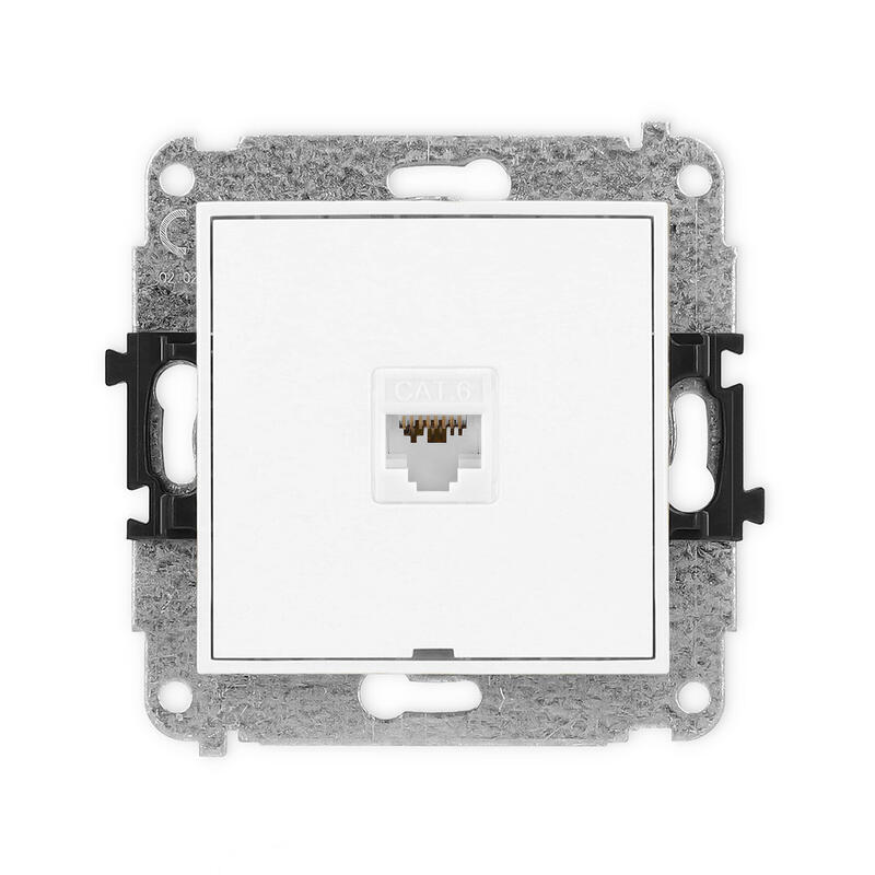 ICON Viena datora ligzdas mehānisms 1xRJ45, kat. 6A, 8 kontaktu, bez apraksta lauka - Image 1