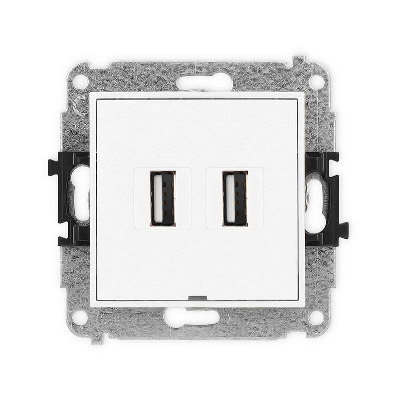 ICON 2xUSB A-A 2.0 dubultās ligzdas mehānisms, bez apraksta lauka - Image 1
