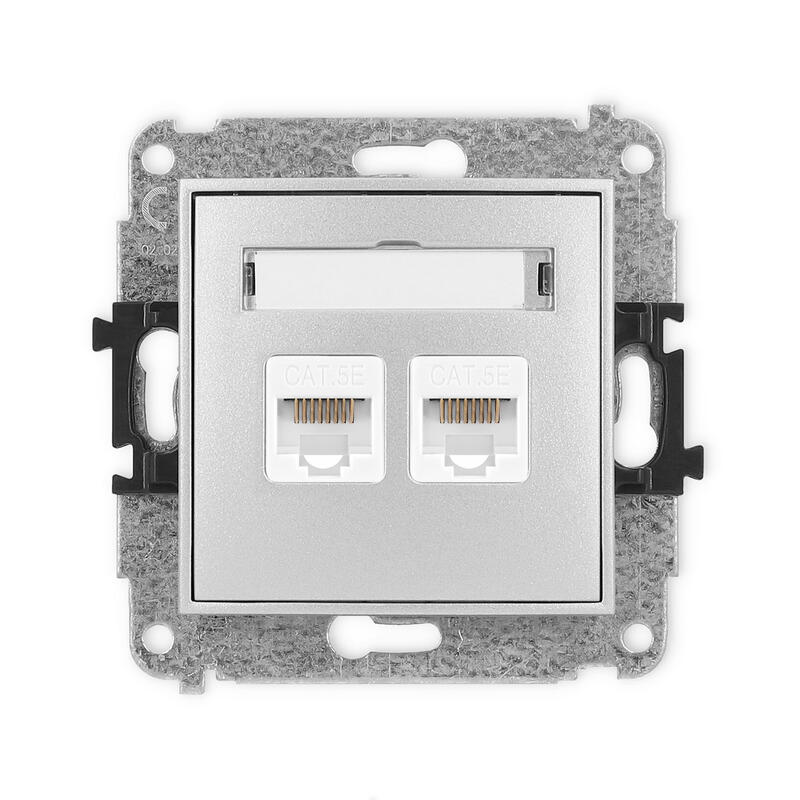 ICON Divkāršs datora ligzdas mehānisms 2xRJ45, 5e kat., 8 kontakti - Image 1