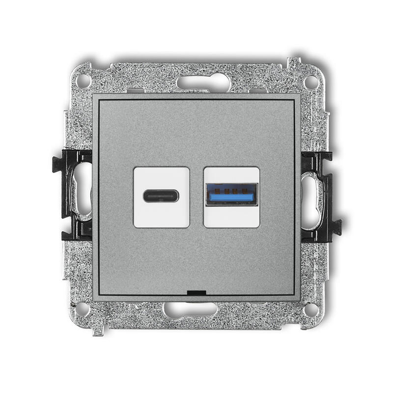 ICON divkāršais USB lādētāja mehānisms USB C + USB A, 20 W maks., bez apraksta lauka - Image 1