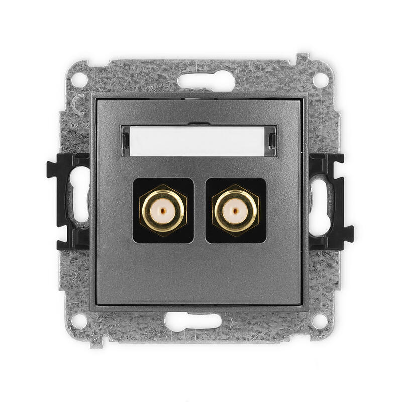 ICON Divkāršas antenas F tipa ligzdas (SAT) mehānisms - apzeltīts - Image 1