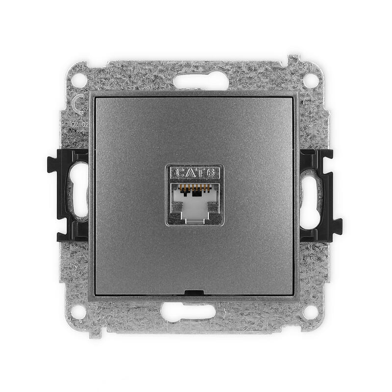 ICON Vienas datora ligzdas mehānisms 1xRJ45, 5e kat., ekranēts, 8 kontaktu, bez apraksta lauka - Image 1