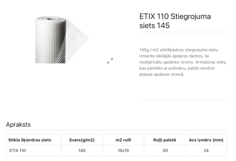ETIX 110 Siets 145 g/m2  1,0 x 50 m - Image 2