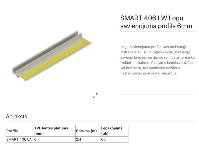 ETIX 406lw Loga profils 6 mm bez sieta ar lamellu - Image 2