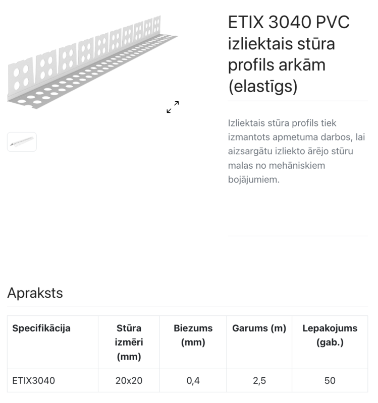 ETIX 3040 PVC arku profils - Image 2