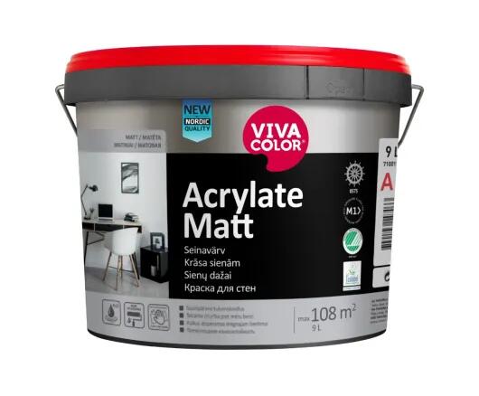 Acrylate  Matt mitrumizturīga sienas krāsa, matēta 9L - Image 1