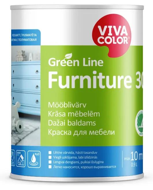 Furniture 30 pusmatēta krāsa mēbelēm Green Line 2,7L - Image 1