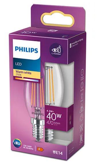 LED classic spuldze 40W B35 E14 2700K - Image 1