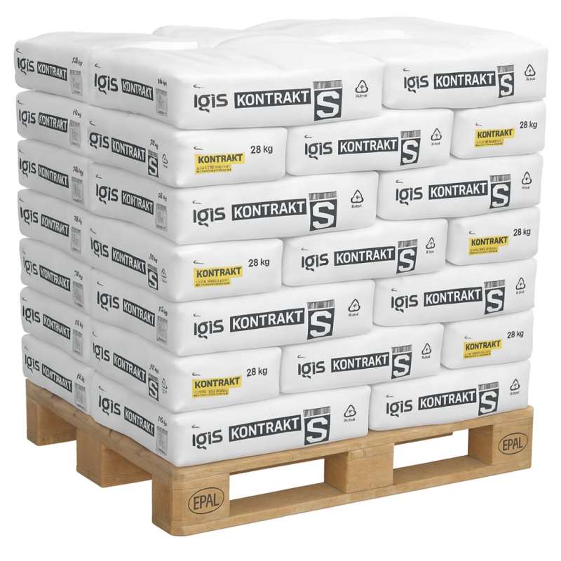 IGIS Kontrakt S lateksa polimera smalkgraudaina špakteļmasa 17L/28kg maisā, paletes cena 30gb - Image 1