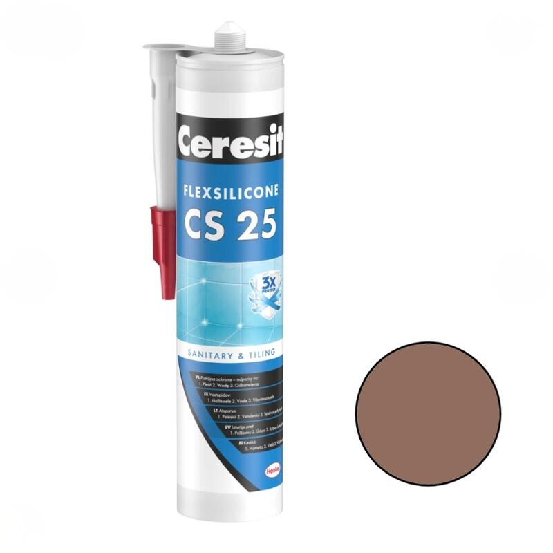 Ceresit CS 25 Sanitārais silikona hermētiķis, 280ml, šokolāde (58) - Image 1