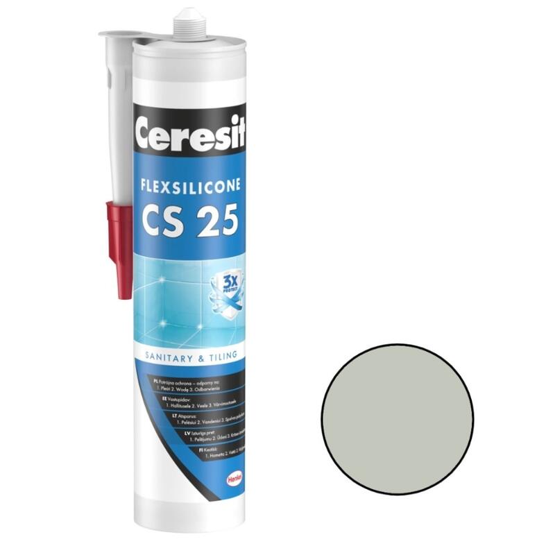 Ceresit CS 25 Sanitārais silikona hermētiķis, 280ml, pelēks (07) - Image 1