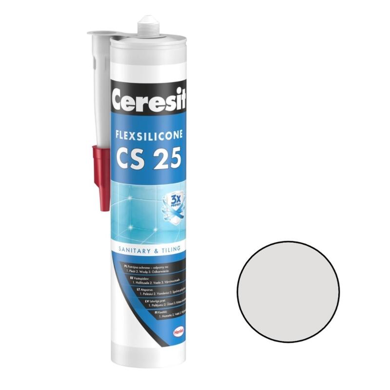 Ceresit CS 25 Sanitārais silikona hermētiķis, 280ml, carrara (03) - Image 1