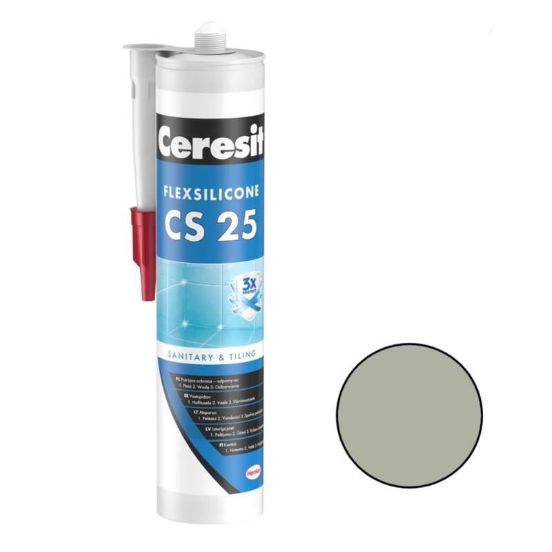 Ceresit CS 25 Sanitārais silikona hermētiķis, 280ml, antracīta (13) - Image 1