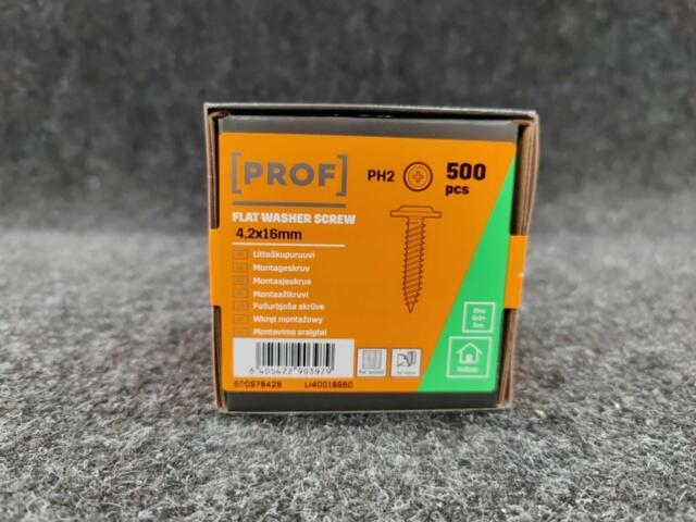 PROF Montāžas skrūves / pašurbjošās, 4,2x16 mm. 500 gab. PH2 galva - Image 1