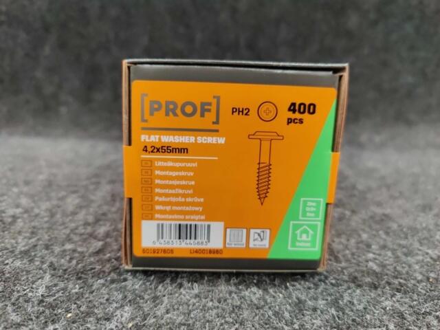 PROF Montāžas skrūves / pašurbjošās, 4,2x55 mm. 400 gab. PH2 galva - Image 1