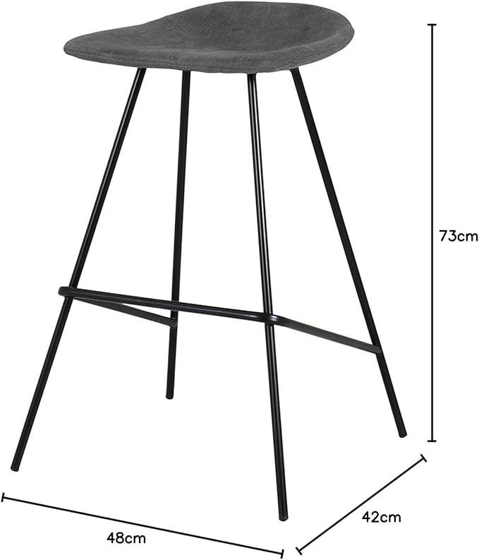 Tenzo Ted bāra krēsls, augstais bez atzveltnes, granīta pelēks (Granite Grey) - Image 2