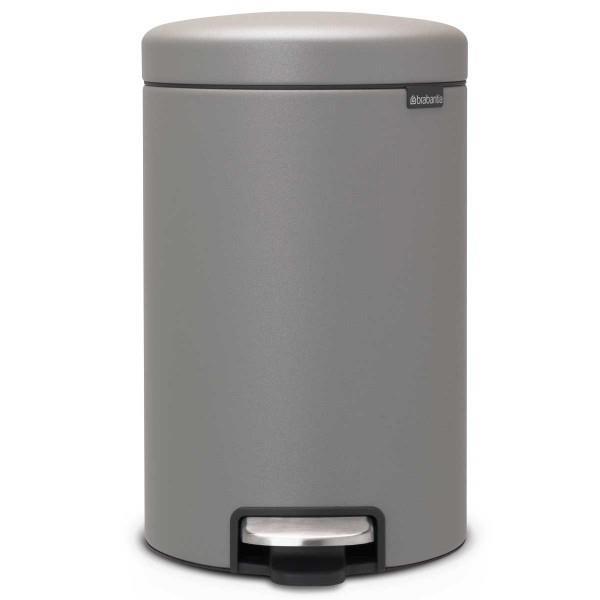 Atkritumu tvertne ar pedāli NewIcon, 12l, mineral concrete grey - Image 1