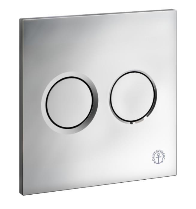 Taustiņš Triomont XS duo, 160x160 mm, pneimatiskais, hroms - Image 1