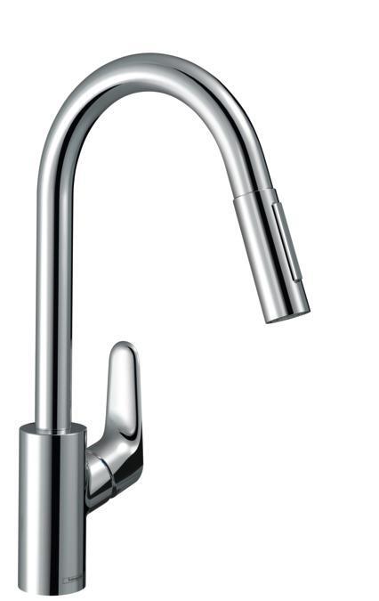 Virtuves izlietnes maisītājs ar izvelkamu dušu Focus M41 240 2jet, stainless steel optic + sBox - Image 1