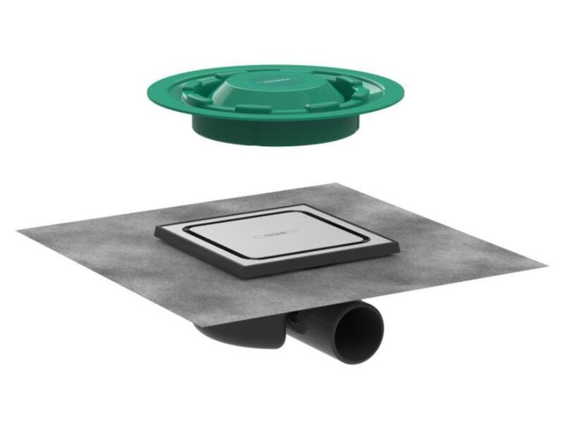 Dušas traps RainDrain Spot, 150x150 mm, horizontāls, brushed stainless steel - Image 1