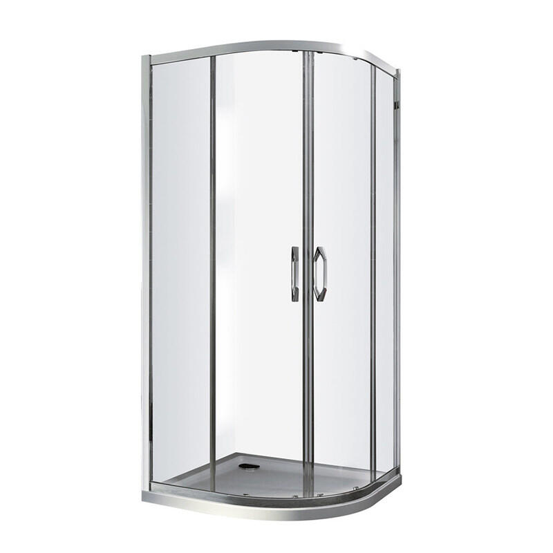 Dušas stūris X1, bīdāmas durvis, 800x800 mm, h=1900, r=550, spīdīgs sudrabs/caurspīdīgs stikls AP - Image 1