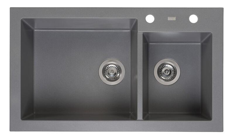 Virtuves izlietne Amsterdam 25, 1.5 bļoda, 860x500 mm, grey silvery - Image 1
