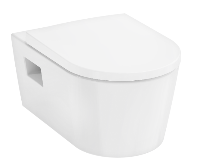 Pods ar QR/SC vāku EluPura Original S rimless, 360x540 mm, pie sienas, AquaChannel Flush, balts - Image 1