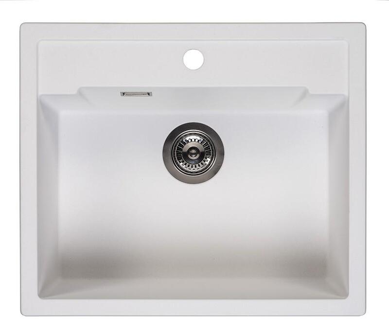Virtuves izlietne Amsterdam 54 Tapwing, viena bļoda, 600x510 mm, pure white - Image 1