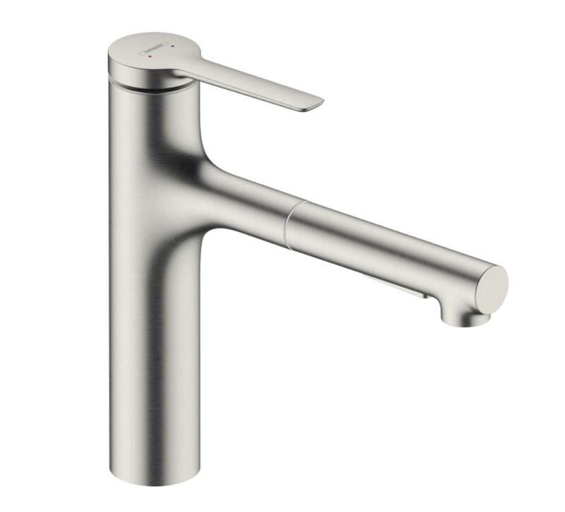 Virtuves izlietnes maisītājs ar izvelkamu dušu Zesis M33-160 2jet, stainless steel optic - Image 1