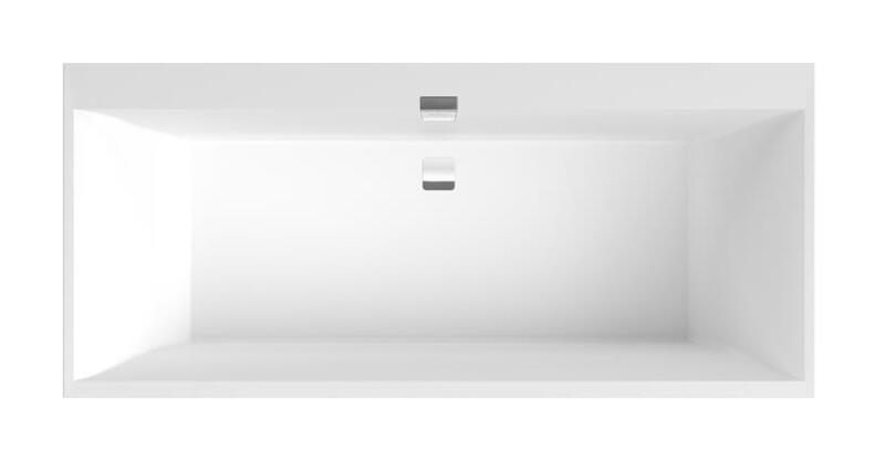 Vanna Squaro Edge 12 Duo, 1800x800 mm, ar sifonu, ar kājām, balta Quaryl® - Image 1