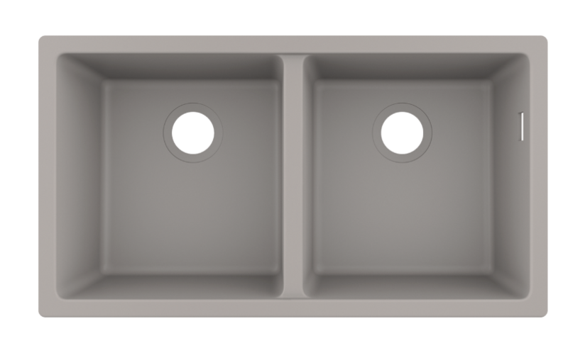 Virtuves izlietne S510-U770, dubultā, 820x450 mm, zem virsmas, concrete grey - Image 1