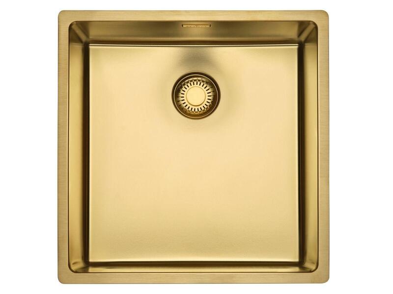 Virtuves izlietne New York Comfort 40x40 (L), viena bļoda, 440x440 mm, gold flax - Image 1