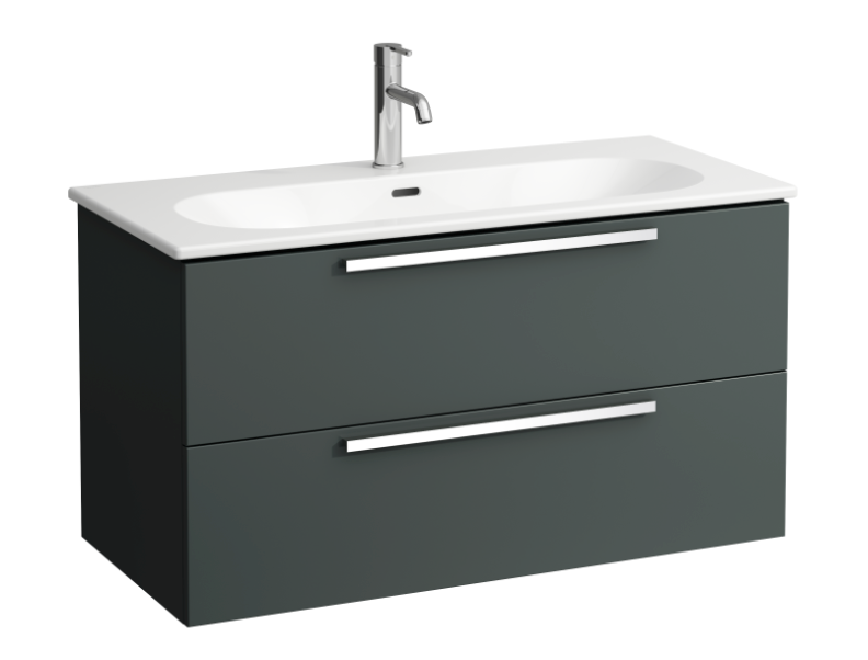 Izlietnes Lua Slim un skapīša Avin komplekts, 1000 mm, 2A, traffic grey - Image 1