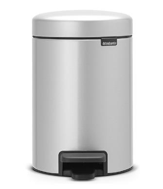 Atkritumu tvertne ar pedāli NewIcon, 3l, metallic grey - Image 1